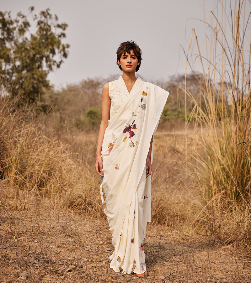 Jui Blouse by Khara Kapas in white for women Worldwide