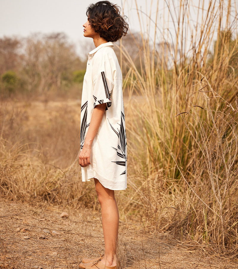 Eclat shirt dress cotton by Khara Kapas in white for women Worldwide