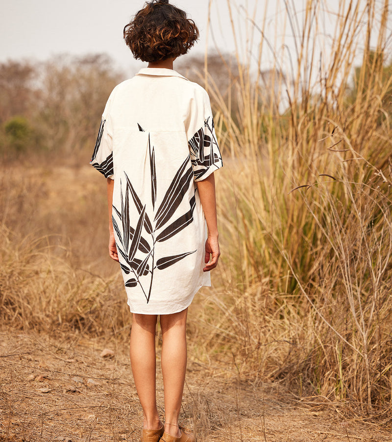 Eclat shirt dress cotton by Khara Kapas in white for women Worldwide