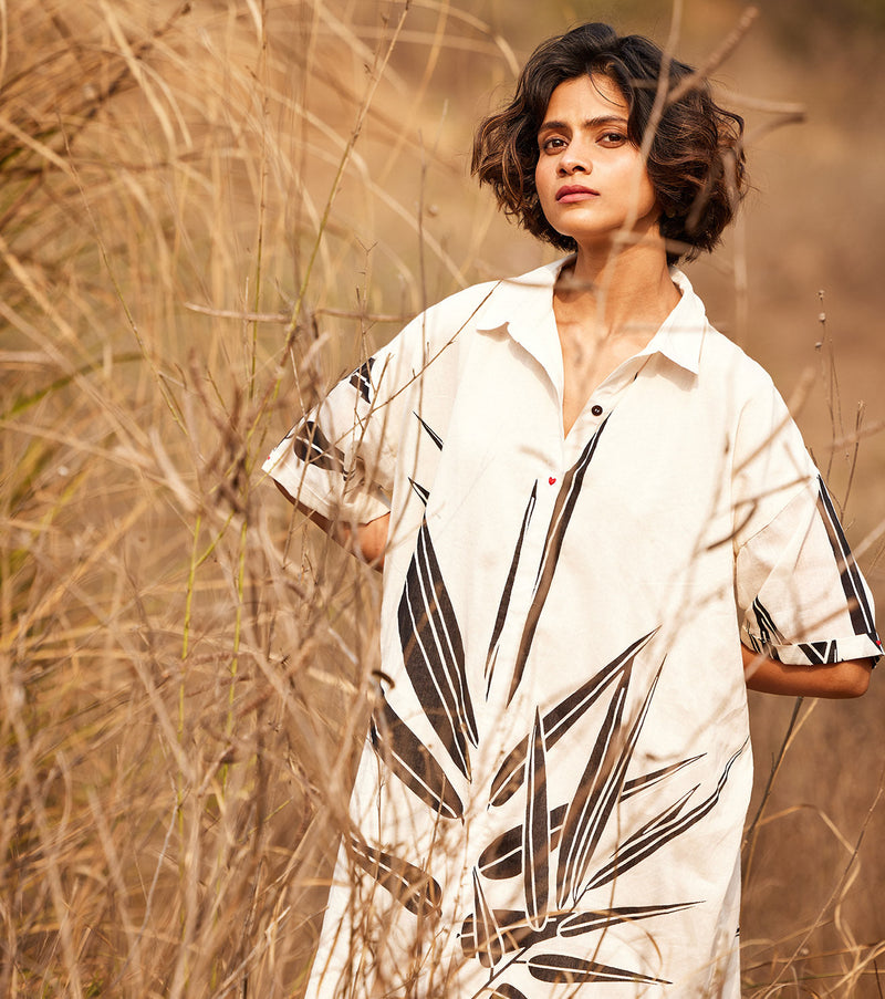 Eclat shirt dress cotton by Khara Kapas in white for women Worldwide