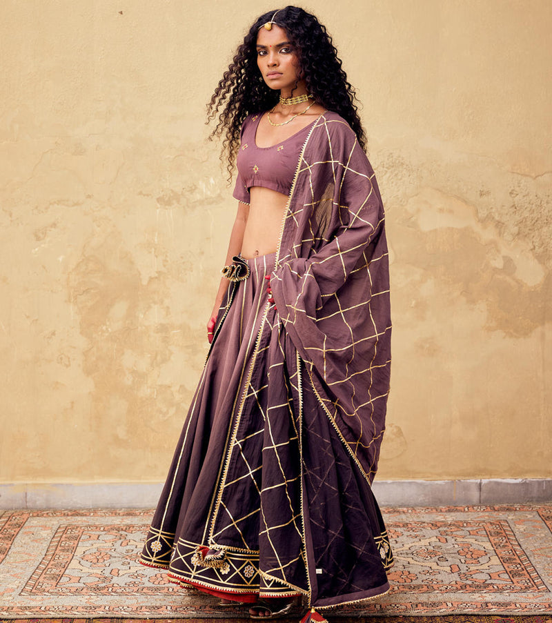 Saanjh Kota Doriya Dupatta cotton by Khara Kapas for women Worldwide