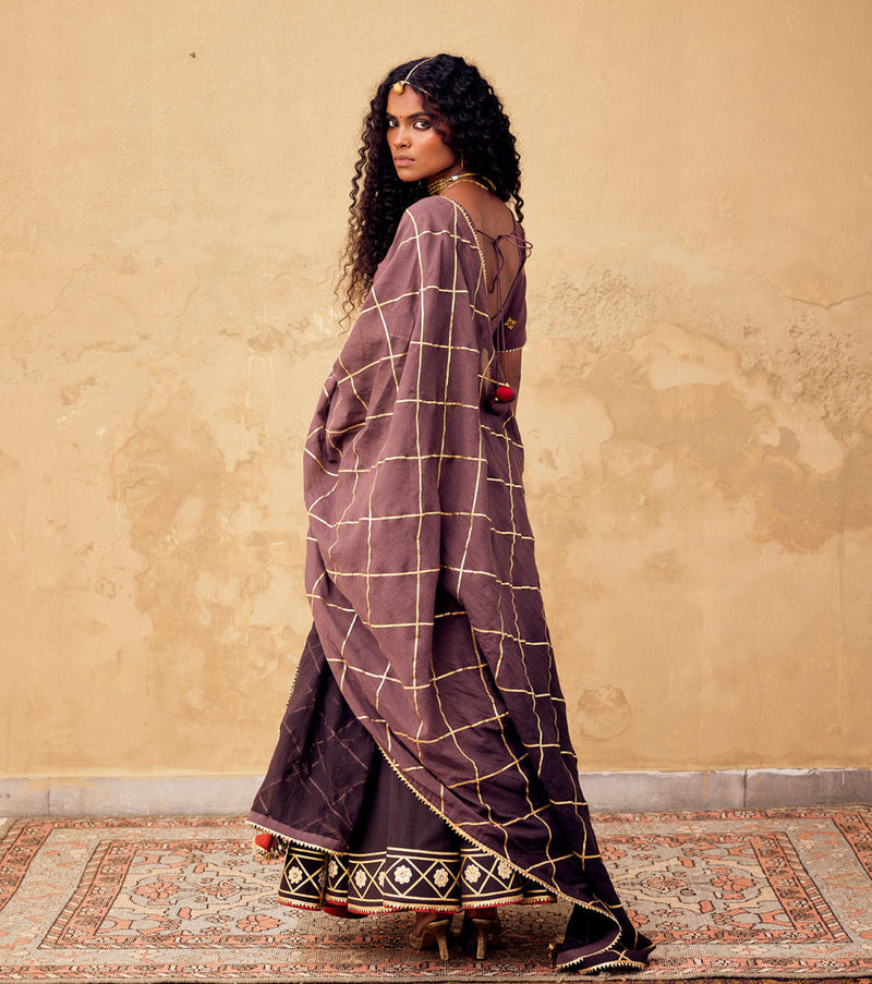 Saanjh Kota Doriya Dupatta cotton by Khara Kapas for women Worldwide