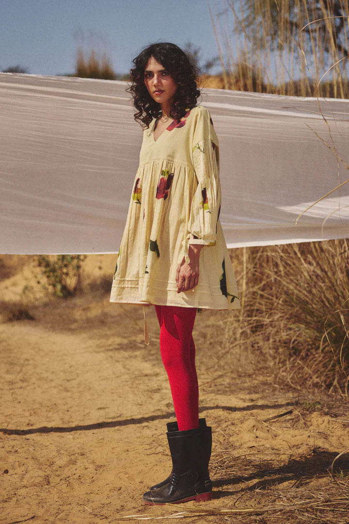 Buttercup Dress by Khara Kapas in yellow for women Worldwide