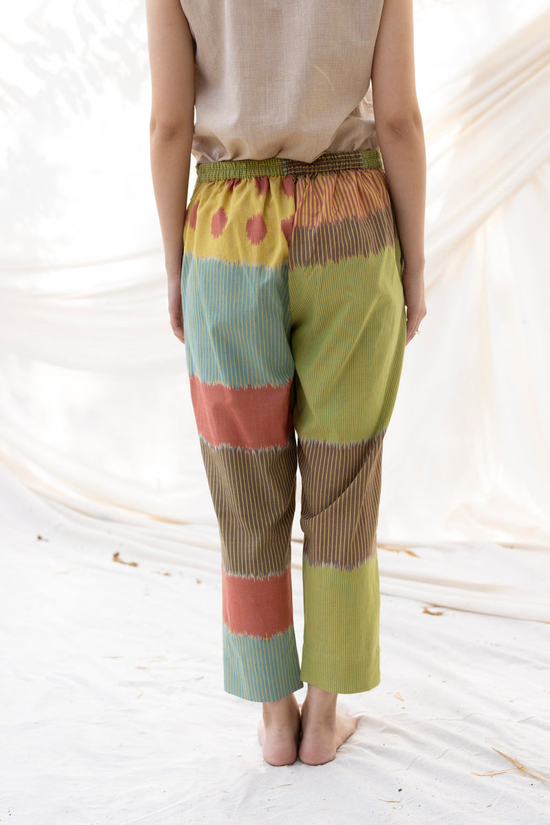 SUR STRAIGHT PANT 100% cotton by Translate - Handwoven Ikat in multi color for women Worldwide