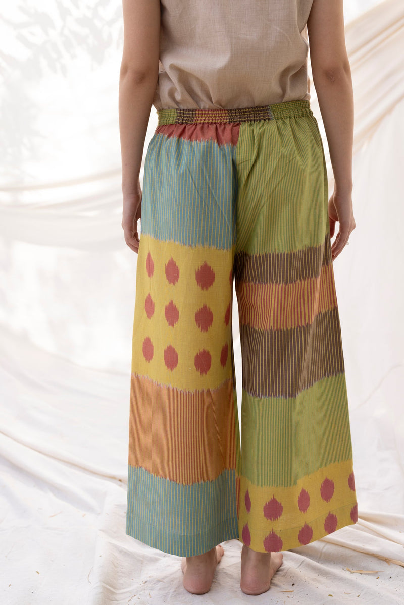 SUR PALAZZO 100% cotton by Translate - Handwoven Ikat in multi color for women Worldwide