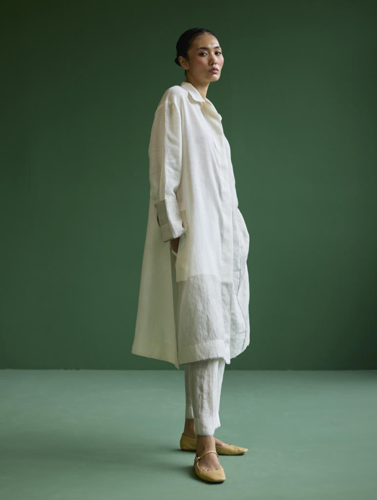 Ziza Metallic Linen Co-ord Set
 - Navy linen by Manan in navy color for women Worldwide
