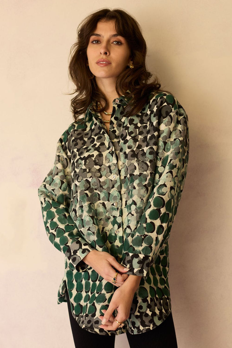 Abstract Moss Watercolour Shirt by World of SiSa for women Worldwide