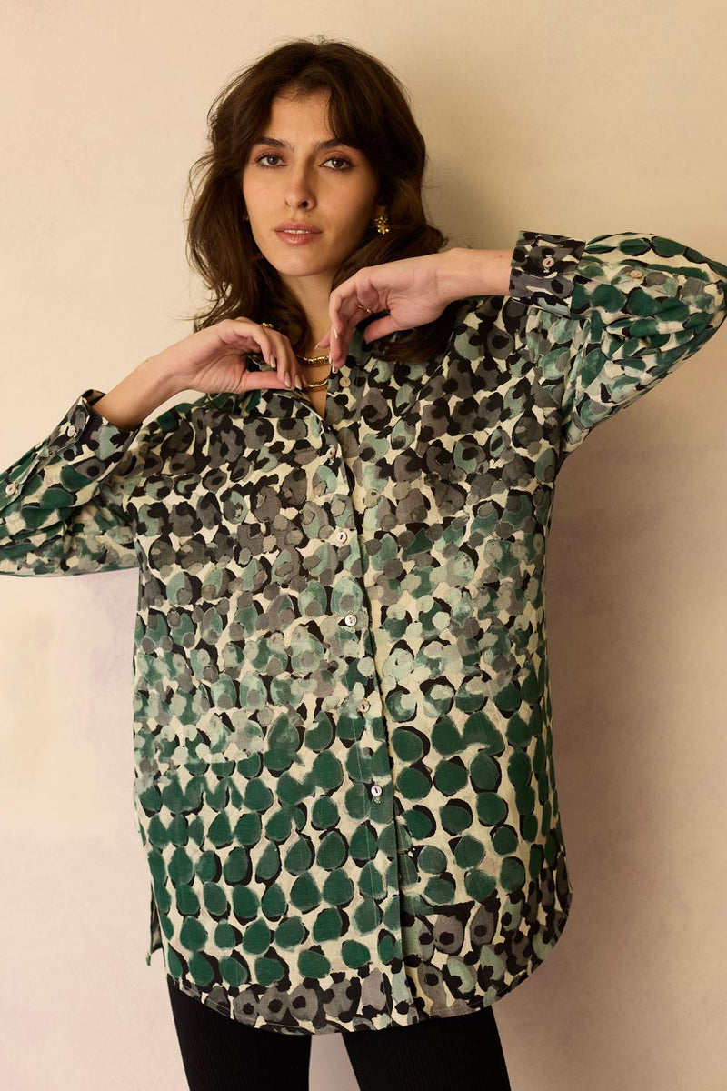 Abstract Moss Watercolour Shirt by World of SiSa for women Worldwide