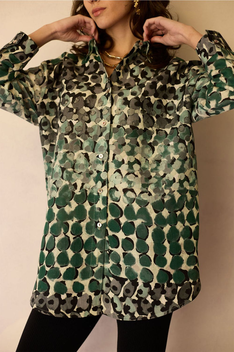 Abstract Moss Watercolour Shirt by World of SiSa for women Worldwide