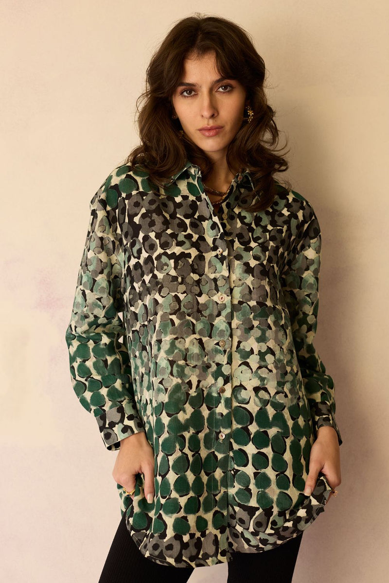 Abstract Moss Watercolour Shirt by World of SiSa for women Worldwide