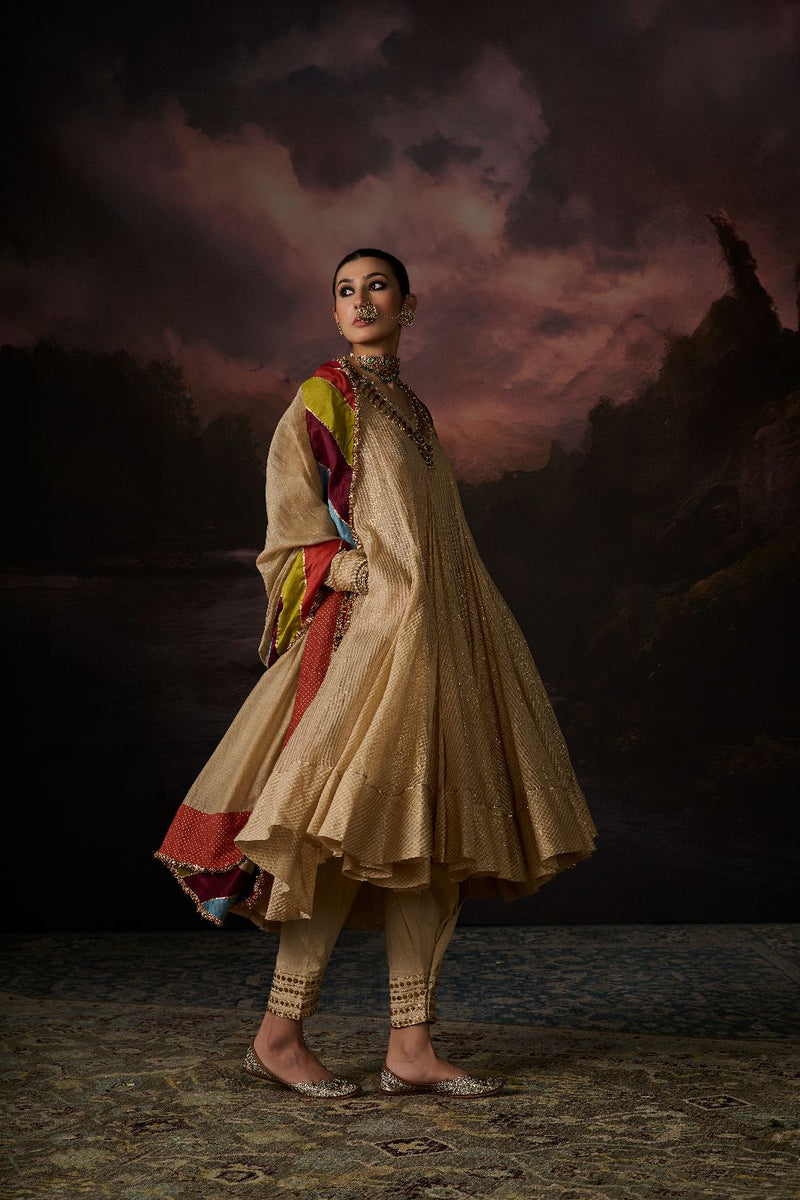 KUNZ PANT 100% cotton by SWATTI KAPOOR in gold color for women Worldwide