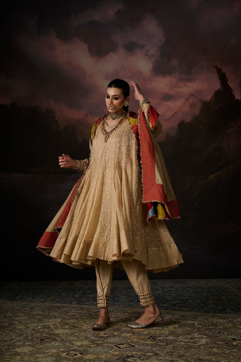 KUNZ PANT 100% cotton by SWATTI KAPOOR in gold color for women Worldwide