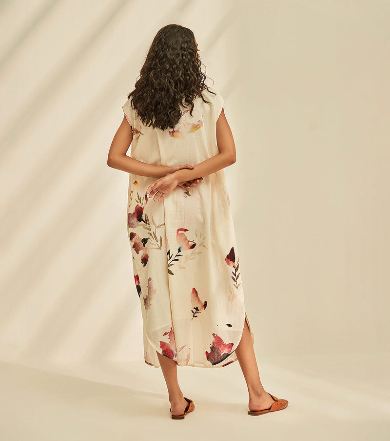 Blossom Dress cotton by Khara Kapas in white for women Worldwide