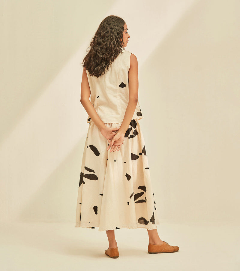 Dalmation Co-ord set cotton by Khara Kapas in white for women Worldwide