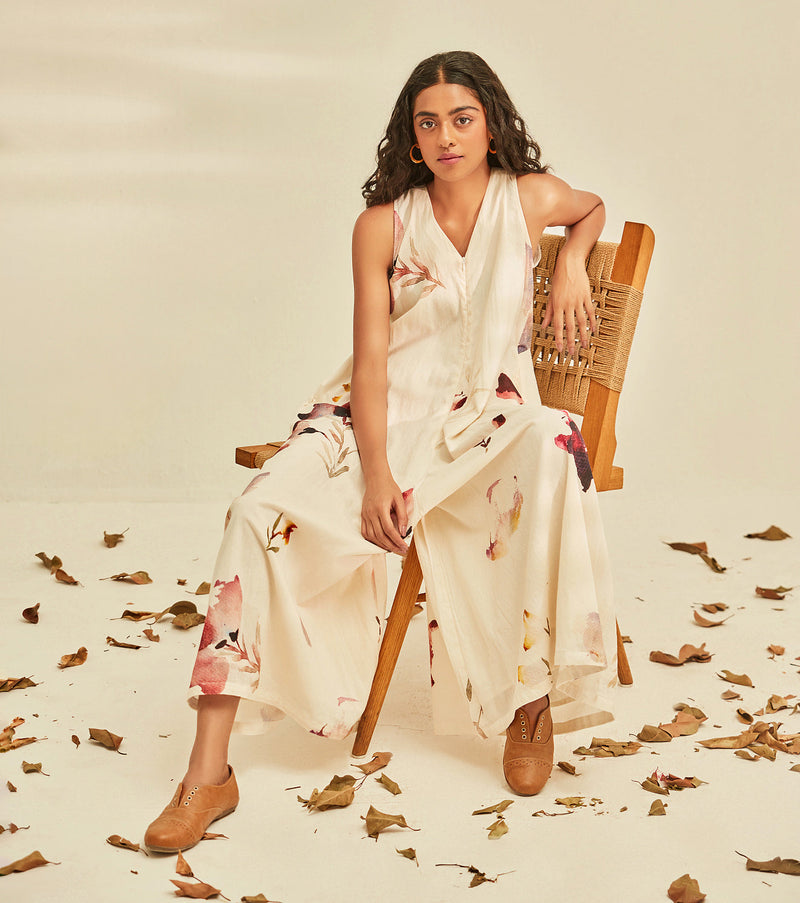 Teen Spirit Jumpsuit cotton by Khara Kapas in white for women Worldwide
