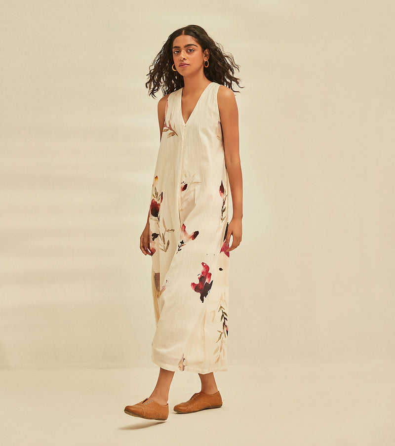 Teen Spirit Jumpsuit cotton by Khara Kapas in white for women Worldwide