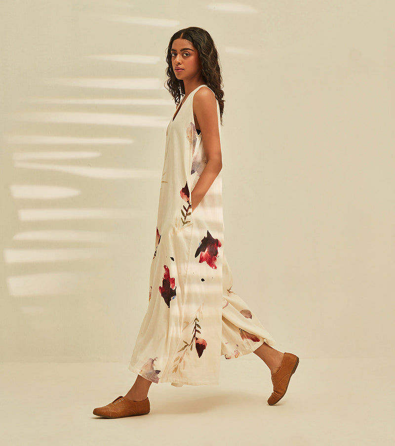 Teen Spirit Jumpsuit cotton by Khara Kapas in white for women Worldwide