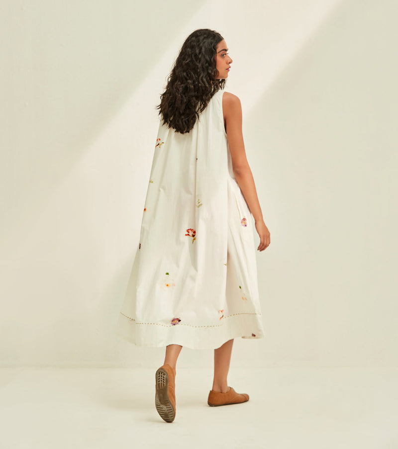 Love Lost Dress cotton by Khara Kapas in white for women Worldwide