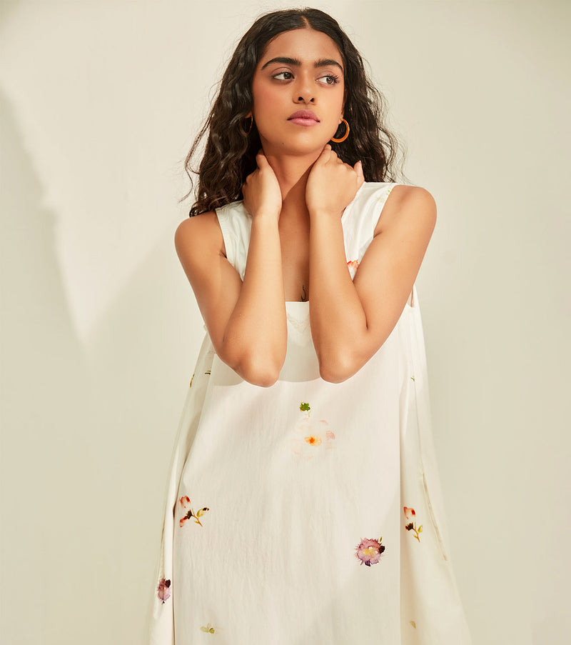 Love Lost Dress cotton by Khara Kapas in white for women Worldwide