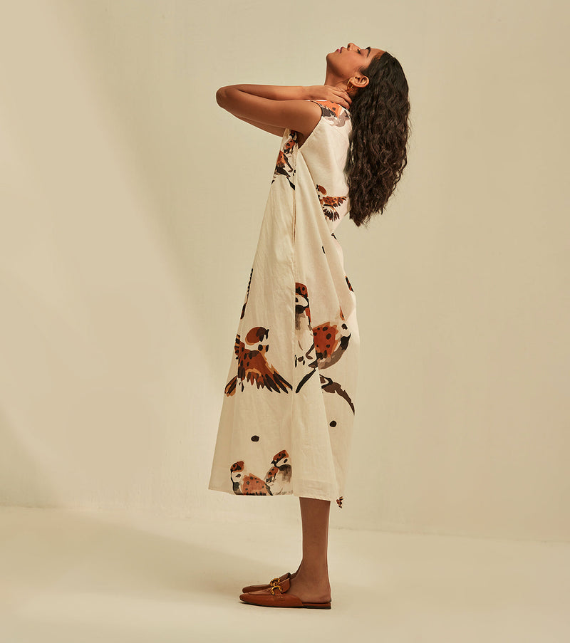 Summer's Secret Dress cotton by Khara Kapas in white for women Worldwide