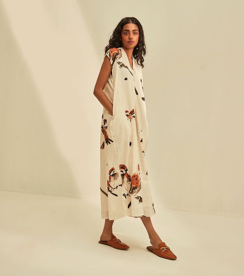 Summer's Secret Dress cotton by Khara Kapas in white for women Worldwide