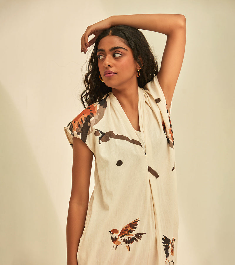 Summer's Secret Dress cotton by Khara Kapas in white for women Worldwide