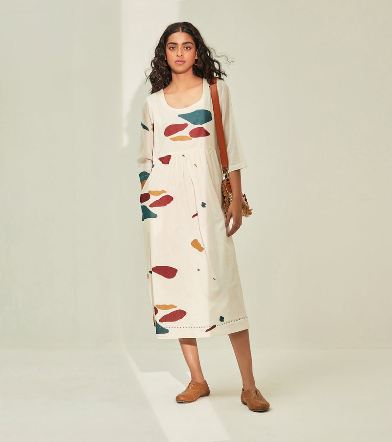 Timeless romance Dress cotton by Khara Kapas in white for women Worldwide