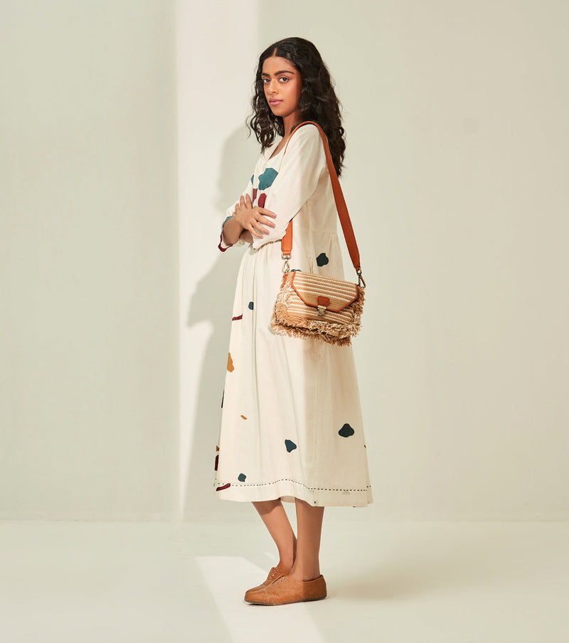 Timeless romance Dress cotton by Khara Kapas in white for women Worldwide