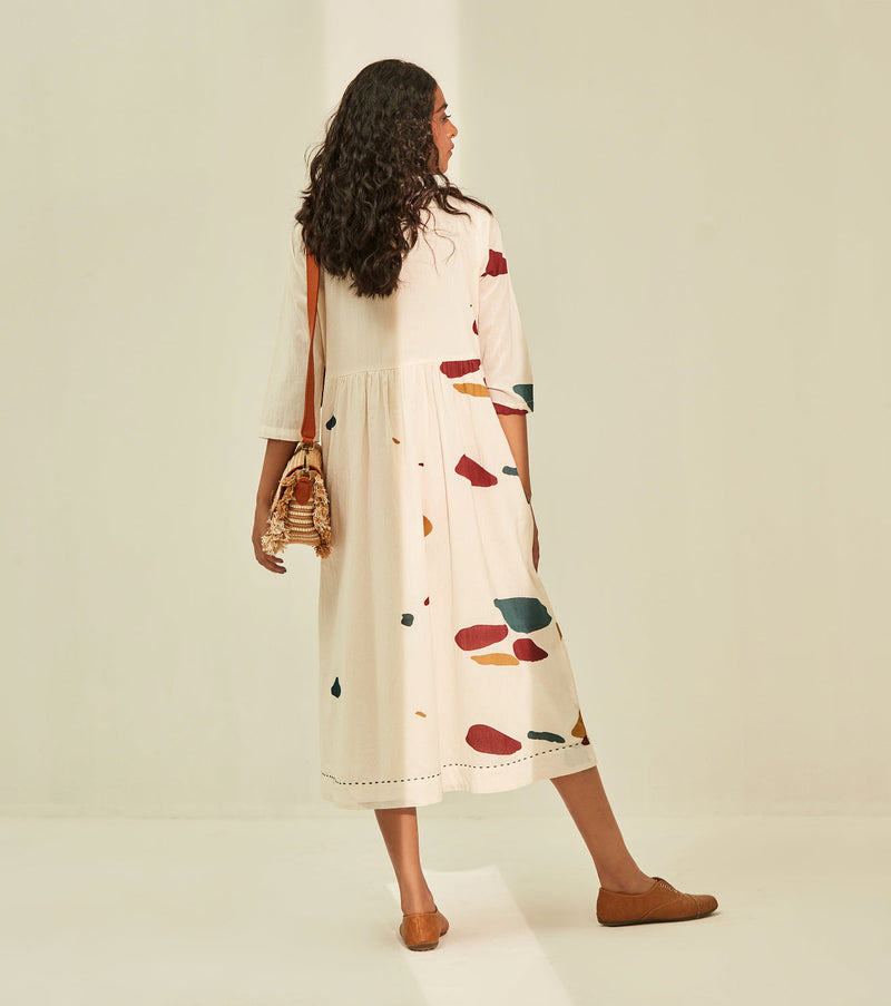 Timeless romance Dress cotton by Khara Kapas in white for women Worldwide