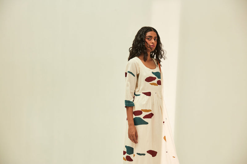 Timeless romance Dress cotton by Khara Kapas in white for women Worldwide