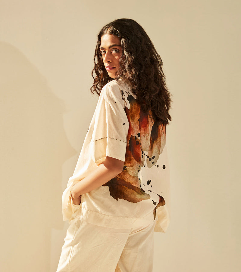 Myna Top cotton by Khara Kapas in white for women Worldwide