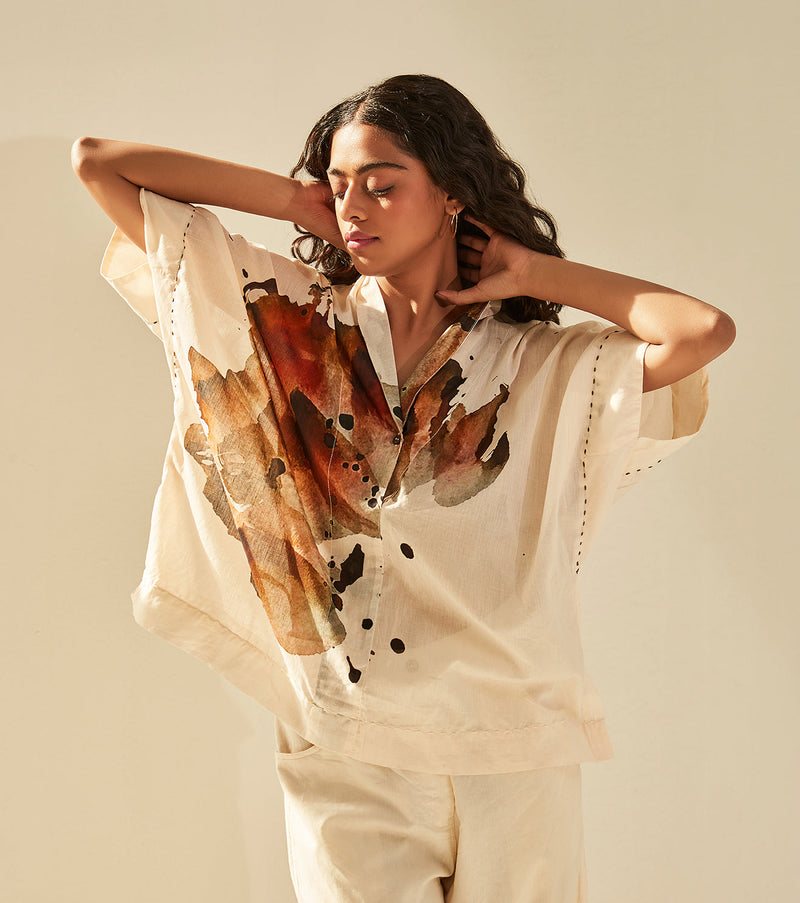 Myna Top cotton by Khara Kapas in white for women Worldwide