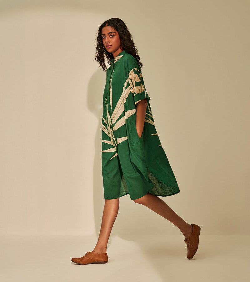 Green Oasis Dress cotton by Khara Kapas in green for women Worldwide
