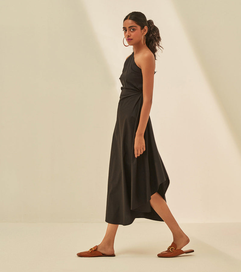 Jolene Dress poplin by Khara Kapas in black for women Worldwide