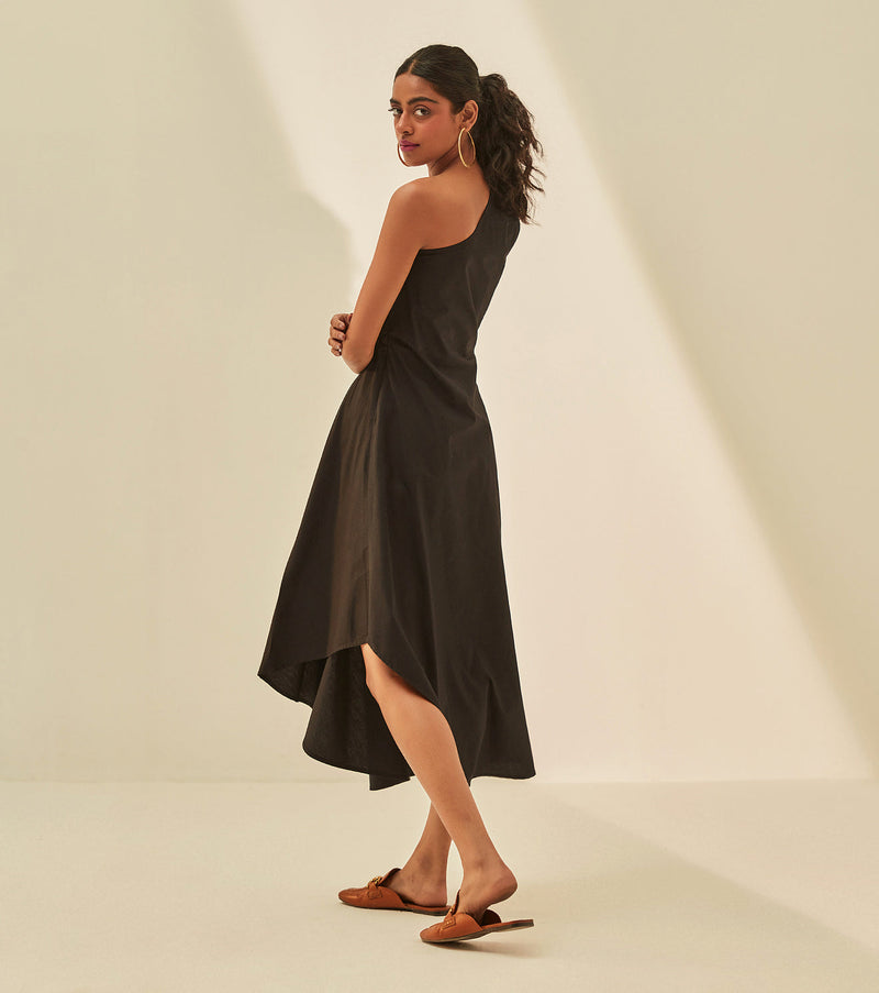 Jolene Dress poplin by Khara Kapas in black for women Worldwide