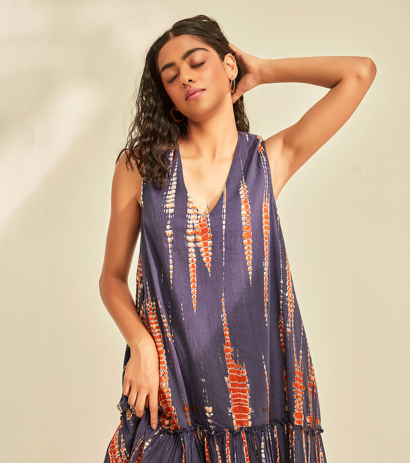 Violet Sky Dress cotton by Khara Kapas in blue for women Worldwide