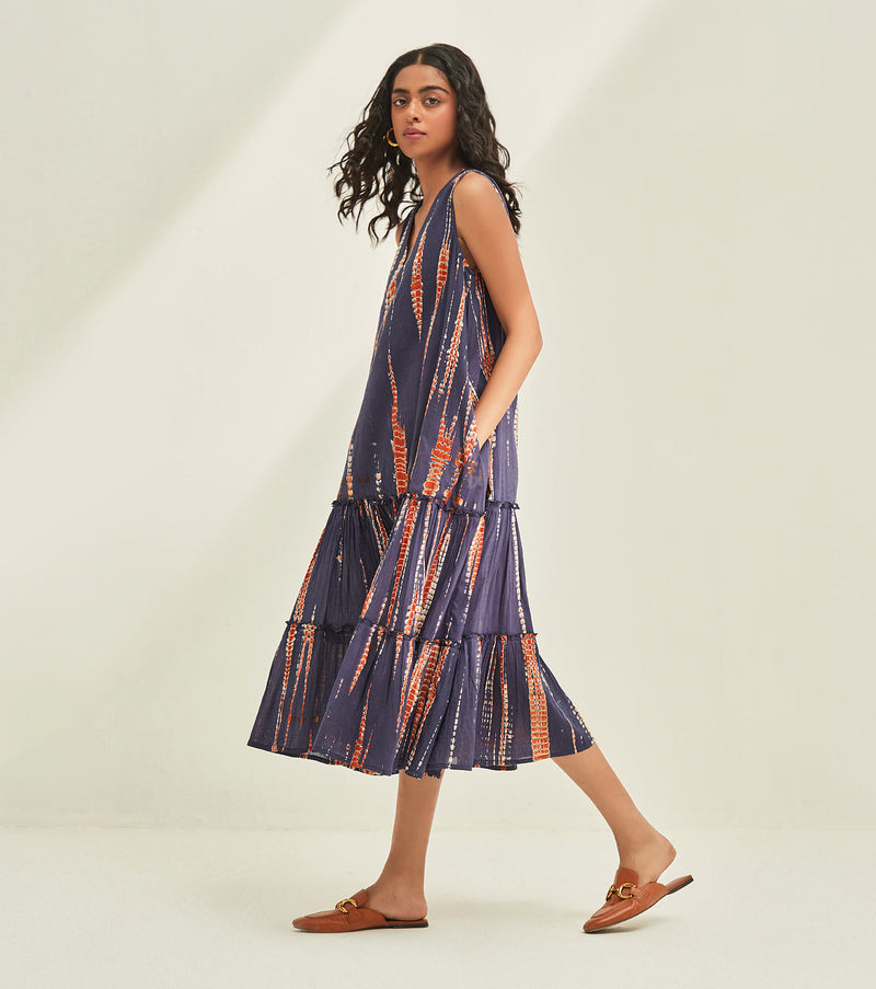 Violet Sky Dress cotton by Khara Kapas in blue for women Worldwide