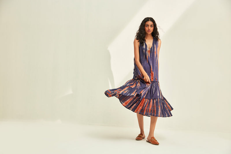 Violet Sky Dress cotton by Khara Kapas in blue for women Worldwide
