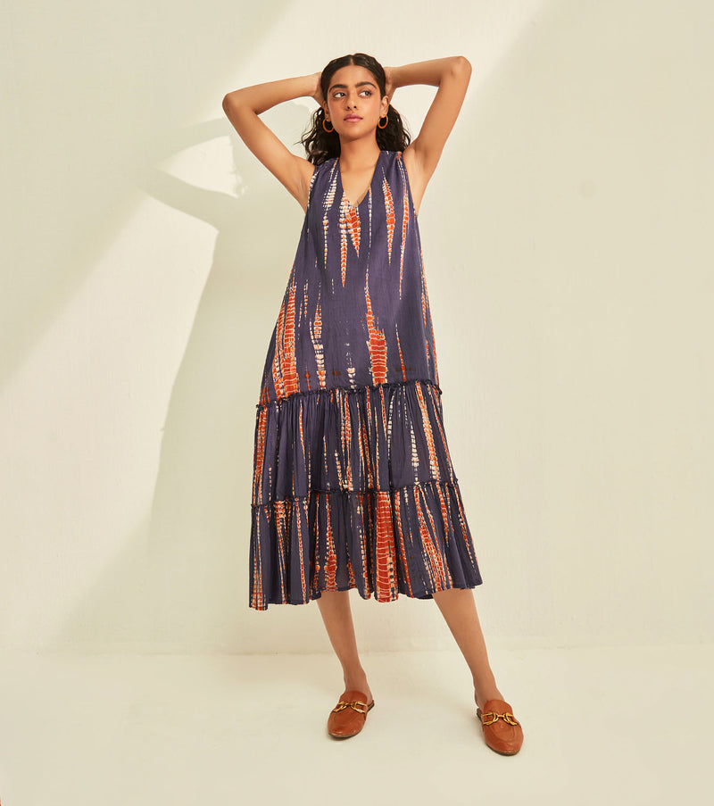 Violet Sky Dress cotton by Khara Kapas in blue for women Worldwide