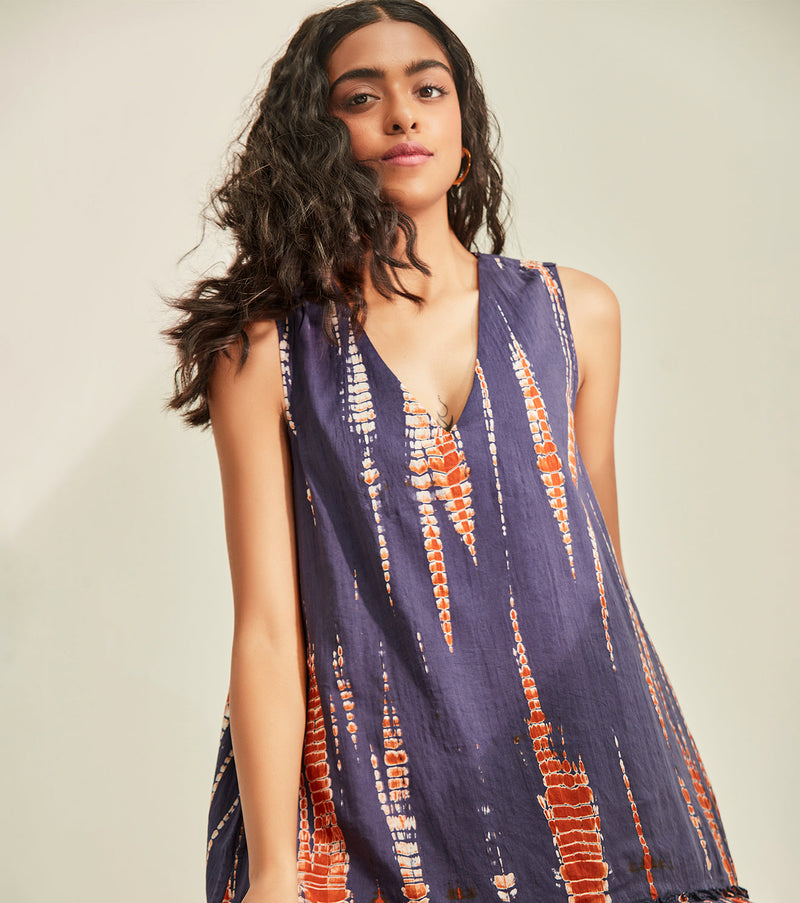 Violet Sky Dress cotton by Khara Kapas in blue for women Worldwide