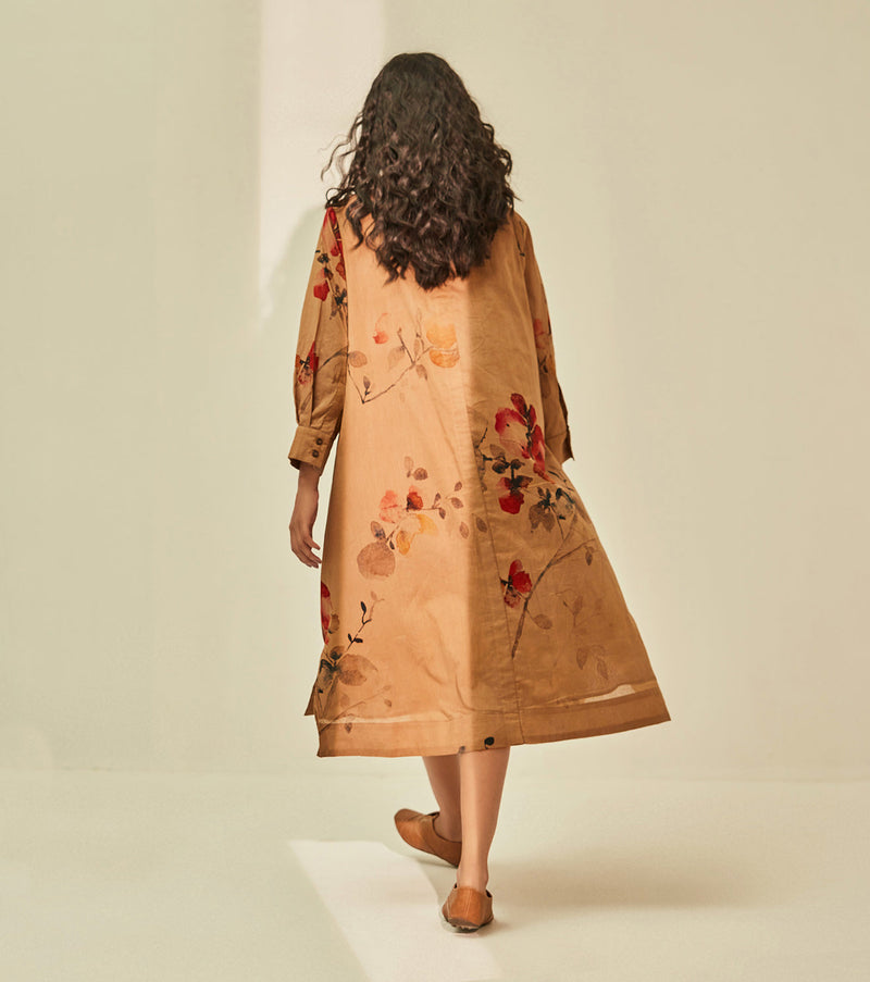 Into the woods Dress cotton by Khara Kapas in brown for women Worldwide