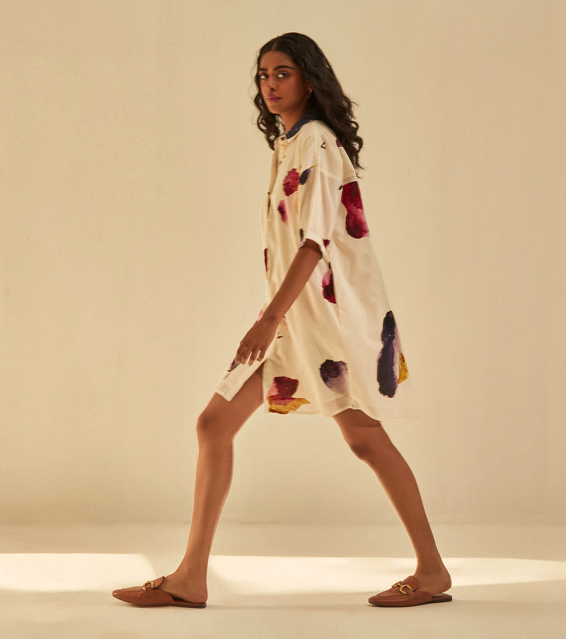Firefly Dress cotton by Khara Kapas in white for women Worldwide