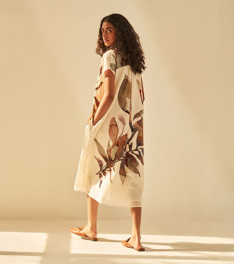 Forever Spring Dress cotton by Khara Kapas in white for women Worldwide