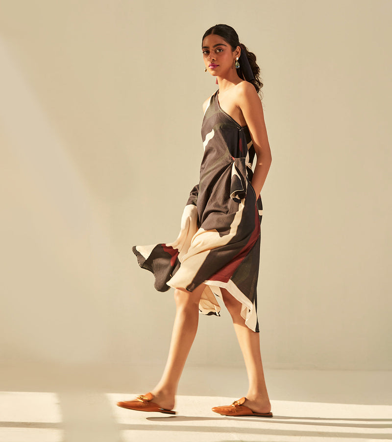 Aba Dress cotton by Khara Kapas in black for women Worldwide