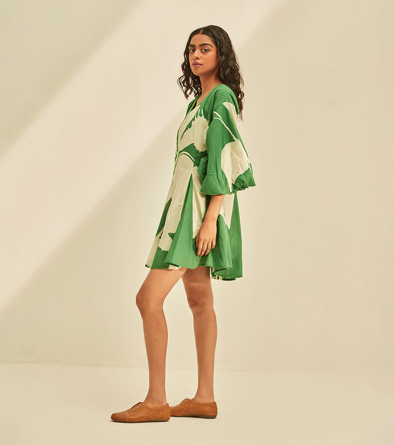 Lush Dress cotton by Khara Kapas in green for women Worldwide