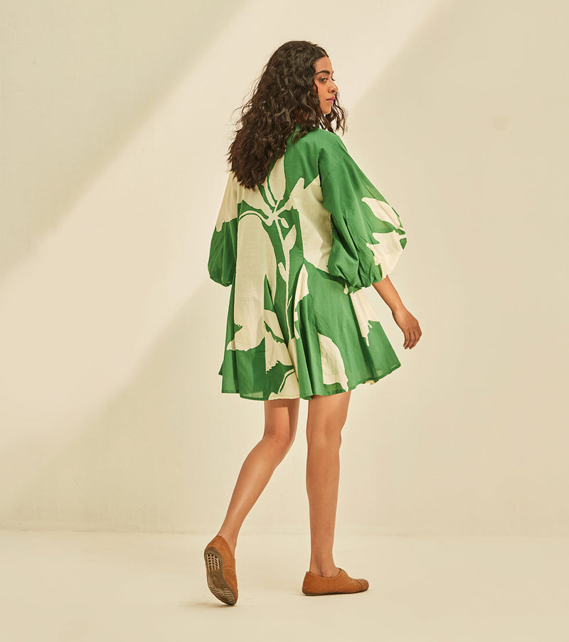 Lush Dress cotton by Khara Kapas in green for women Worldwide