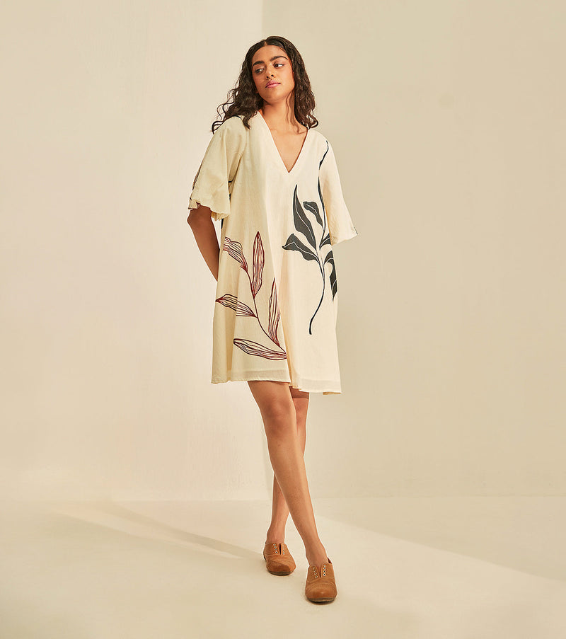 New Moon Dress cotton by Khara Kapas in white for women Worldwide