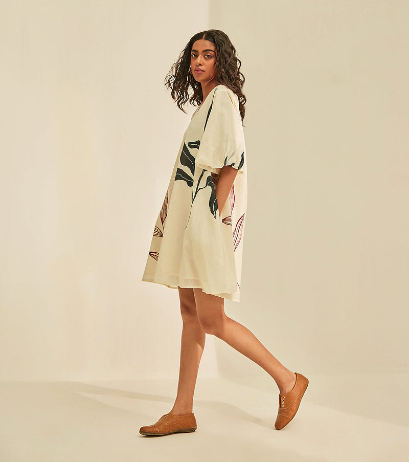 New Moon Dress cotton by Khara Kapas in white for women Worldwide