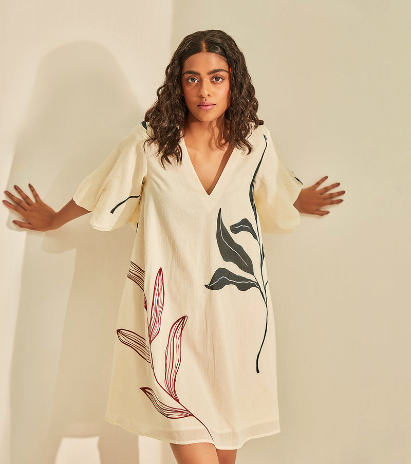 New Moon Dress cotton by Khara Kapas in white for women Worldwide