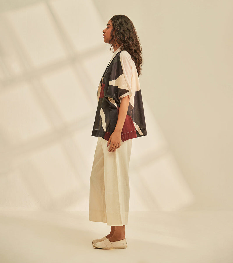 Aba cape Shrug cotton by Khara Kapas in black for women Worldwide